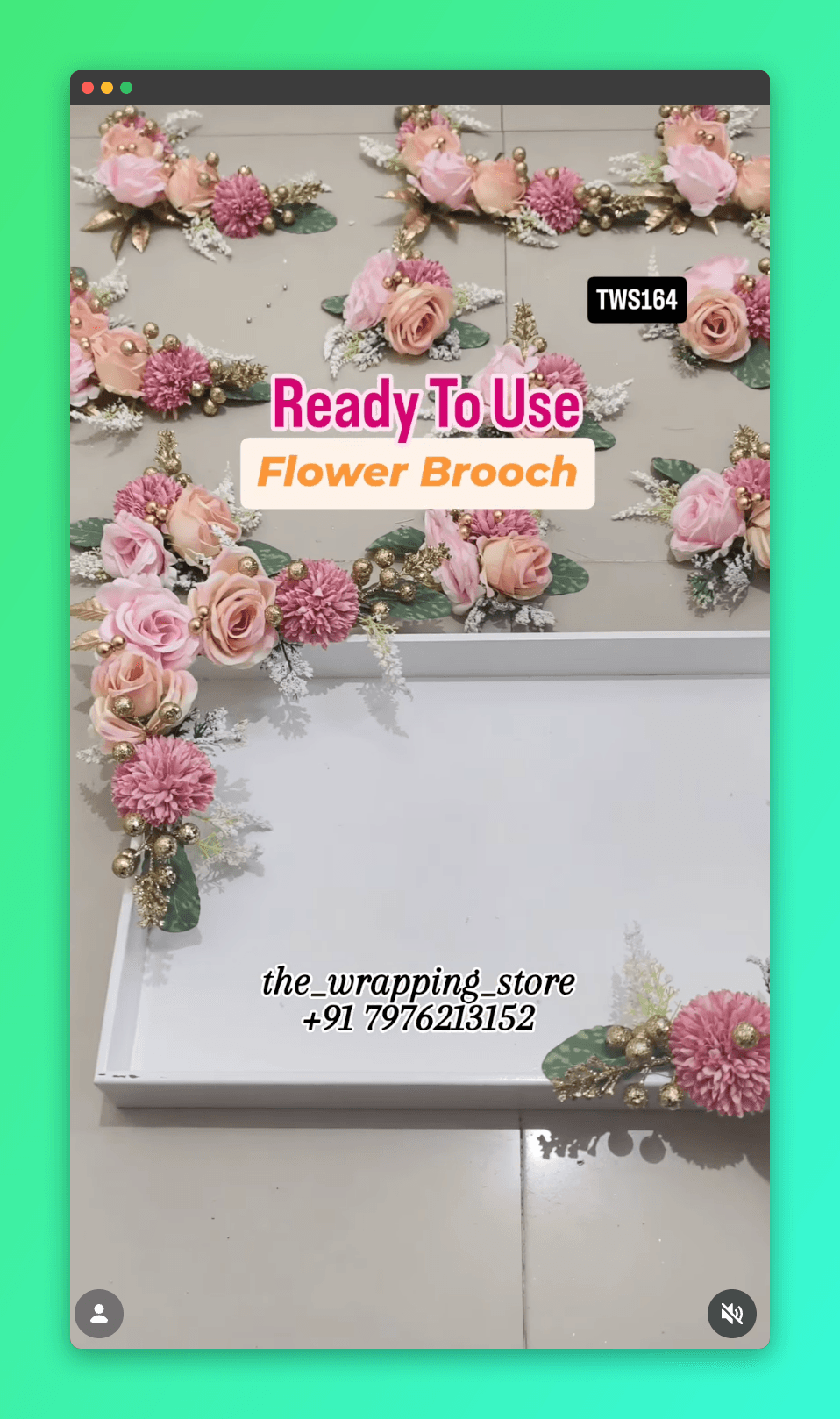 Handcrafted floral brooches from The Wrapping Store